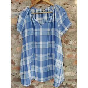 Como Vintage Blue Top Womens Plus Size 2x Shirt Blouse